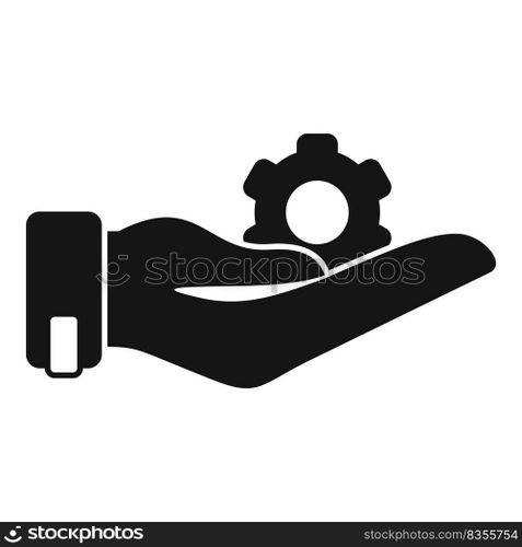 Keep gear hand icon simple vector. Problem solution. Idea work. Keep gear hand icon simple vector. Problem solution