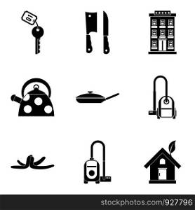 Keep house clean icon set. Simple set of 9 keep house clean vector icons for web design isolated on white background. Keep house clean icon set, simple style