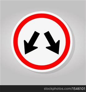 Keep Left Or Keep Right Traffic Road Sign Isolate On White Background,Vector Illustration