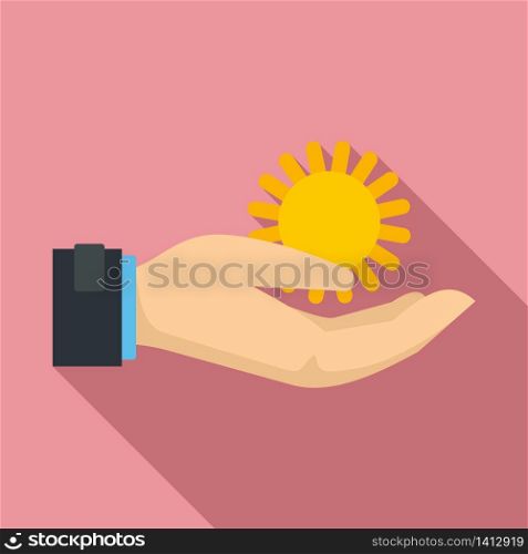 Keep sun hand protection icon. Flat illustration of keep sun hand protection vector icon for web design. Keep sun hand protection icon, flat style