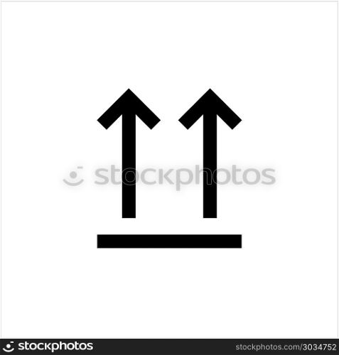 Keep Up, Up Arrow, Package Handling Label Icon Vector Art Illustration. Keep Up, Up Arrow, Package Handling Label Icon
