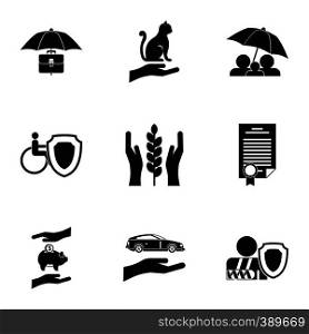 Keeping icons set. Simple illustration of 9 keeping vector icons for web. Keeping icons set, simple style