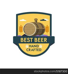 Keg of beer. Vector logo. The best beer. Hand crafted.
