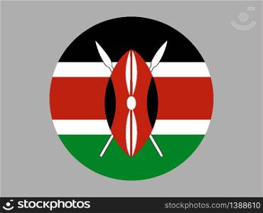 Kenya National flag. original color and proportion. Simply vector illustration background, from all world countries flag set for design, education, icon, icon, isolated object and symbol for data visualisation