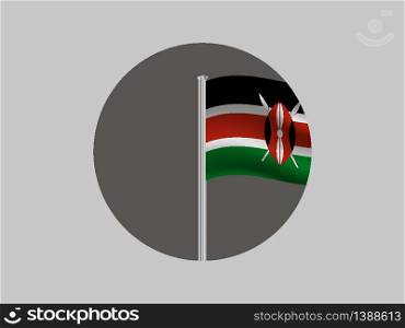 Kenya National flag. original color and proportion. Simply vector illustration background, from all world countries flag set for design, education, icon, icon, isolated object and symbol for data visualisation