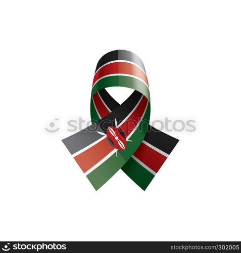 Kenya national flag, vector illustration on a white background. Kenya flag, vector illustration on a white background