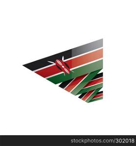Kenya national flag, vector illustration on a white background. Kenya flag, vector illustration on a white background