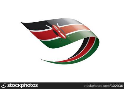 Kenya national flag, vector illustration on a white background. Kenya flag, vector illustration on a white background