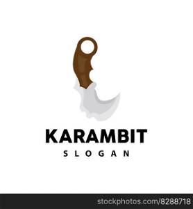 Kerambit Logo, Indonesia Fighting Weapon Vector, Ninja Fighting Tool Simple Design, Template Illustration Symbol Icon