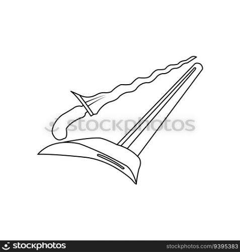 keris traditional weapon from indonesia in flat illustration vector
