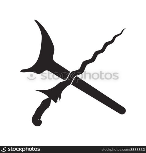 keris vector icon, a traditional weapon originating from Indonesia