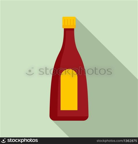 Ketchup bottle icon. Flat illustration of ketchup bottle vector icon for web design. Ketchup bottle icon, flat style