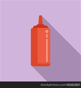 Ketchup bottle icon flat vector. Fast food. Lunch pack. Ketchup bottle icon flat vector. Fast food