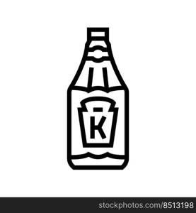 ketchup bottle sauce food line icon vector. ketchup bottle sauce food sign. isolated contour symbol black illustration. ketchup bottle sauce food line icon vector illustration