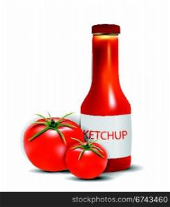 Ketchup Bottle with Tomatoes