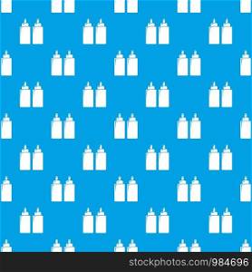 Ketchup mustard squeeze bottle pattern vector seamless blue repeat for any use. Ketchup mustard squeeze bottle pattern vector seamless blue
