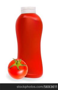 Ketchup, Tomato Sauce on White Background Vector Illustration