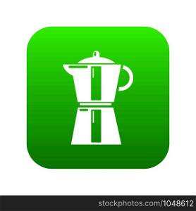 Kettle element icon green vector isolated on white background. Kettle element icon green vector