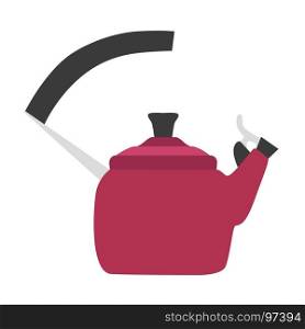 Kettle illustration vector tea design top stove steam kitchen icon appliance hot flat teapot