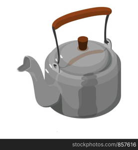 Kettle metal icon. Isometric illustration of kettle metal vector icon for web. Kettle metal icon, isometric 3d style