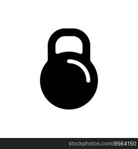 Kettlebell black glyph ui icon. Sports gear store. E commerce. Sporting tool. User interface design. Silhouette symbol on white space. Solid pictogram for web, mobile. Isolated vector illustration. Kettlebell black glyph ui icon