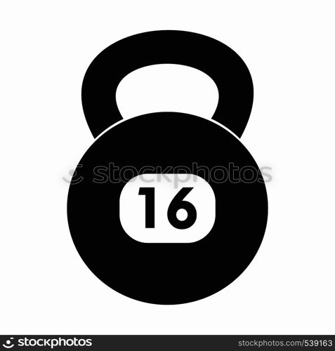 Kettlebell icon in simple style on a white background. Kettlebell icon in simple style