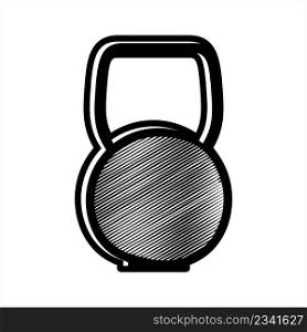 Kettlebell Icon, Steel Ball With A Handle Used For Exercise Vector Art Illustration