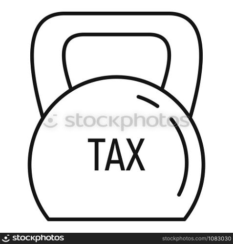 Kettlebell tax icon. Outline kettlebell tax vector icon for web design isolated on white background. Kettlebell tax icon, outline style