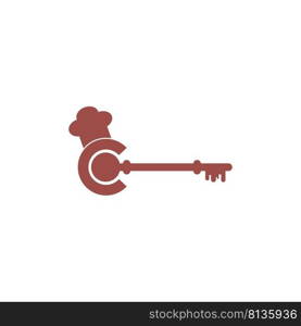 Key and Chef logo concept design illustration vector