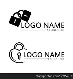 key and lock icon padlock logo and symbol vector design Graphic