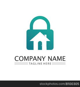 key and lock icon padlock logo and symbol vector design Graphic