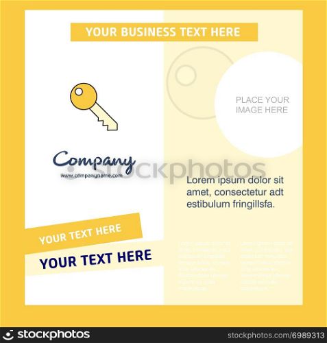 Key Company Brochure Template. Vector Busienss Template