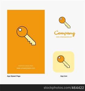 Key Company Logo App Icon and Splash Page Design. Creative Business App Design Elements