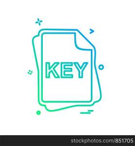 KEY file type icon design vector