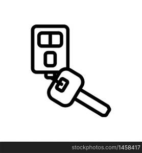 key fob with alarm icon vector. key fob with alarm sign. isolated contour symbol illustration. key fob with alarm icon vector outline illustration