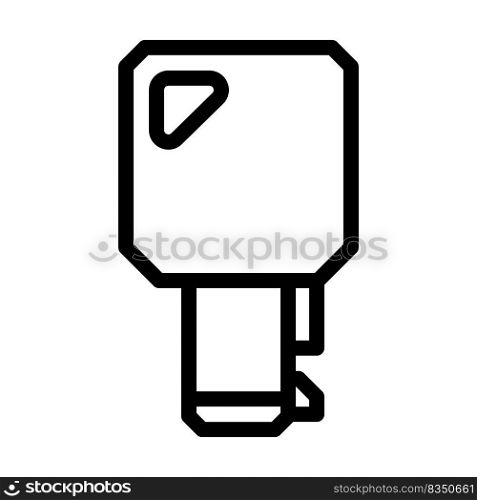key for twist lock line icon vector. key for twist lock sign. isolated contour symbol black illustration. key for twist lock line icon vector illustration