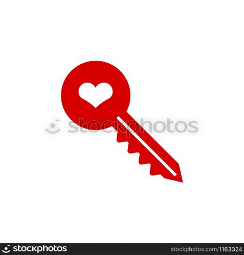 Key heart icon graphic design template vector illustration