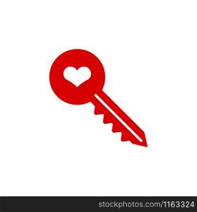 Key heart icon graphic design template vector illustration