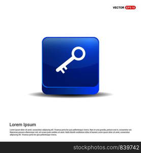 key icon - 3d Blue Button.