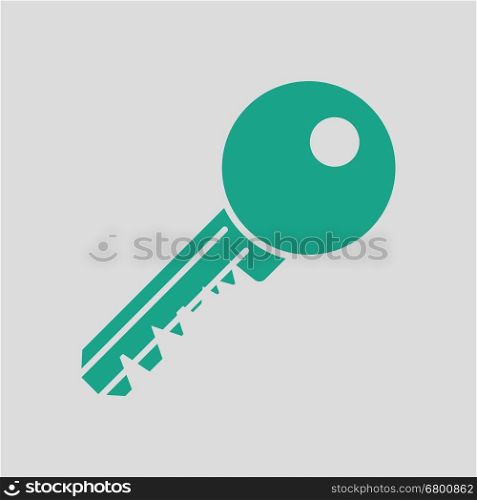 Key icon. Gray background with green. Vector illustration.