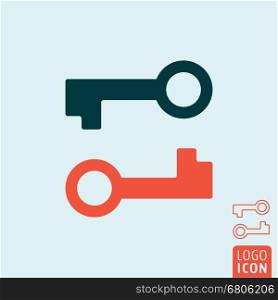 Key icon isolated. Key icon. Two keys symbol. Vector illustration