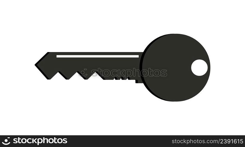 Key icon. Key icon for lock, house, door and car. Symbol of password and keyword. Pictogram for keyhole of apartment and login. Vector.