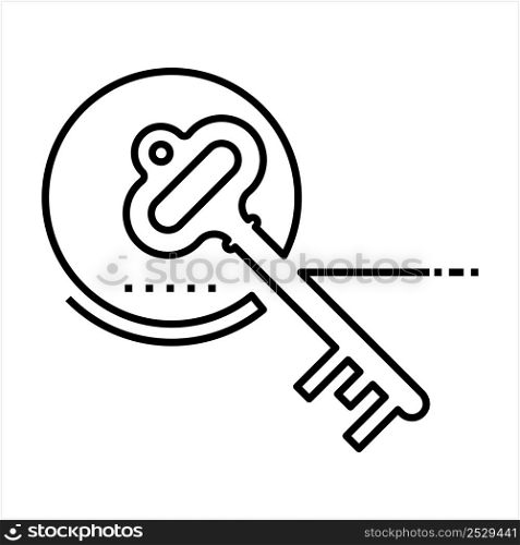 Key Icon, Lock Unlock Key Vector Art Illustration