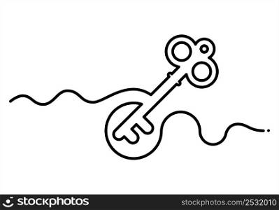 Key Icon, Lock Unlock Key Vector Art Illustration