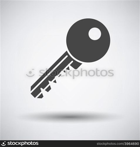 Key icon on gray background with round shadow. Vector illustration.