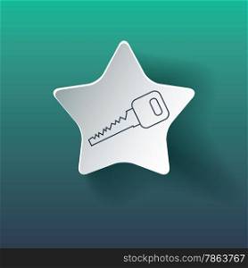 Key icon on star. Dropped shadow is a gradient mesh.