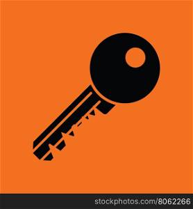Key icon. Orange background with black. Vector illustration.