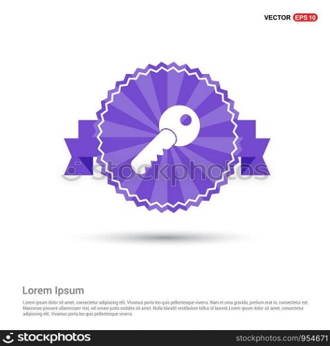 Key Icon - Purple Ribbon banner