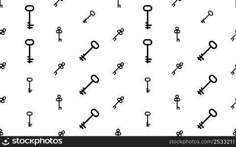 Key Icon Seamless Pattern, Creative Design, Mechanical, Electronic Fastening Unlock Lock Device Vector Art Illustration