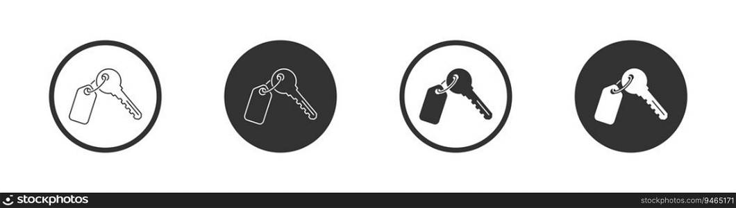 Key icon set. House keys. Flat vector illustration.